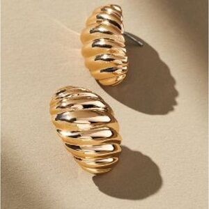 Anthropologie Croissant Huggie Earrings